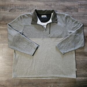 Magellan Men's Gray Color Block Zip-Up Pullover Sweater